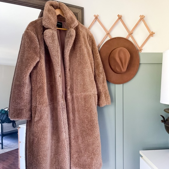 Audrey 3+1 Jackets & Blazers - Audrey 3 + 1 long tan teddy coat, cozy fall/winter jacket